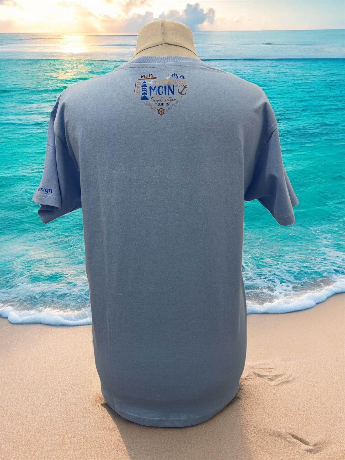 Unisex T-Shirt Herz Moin norddeutsches Spruch-Shirt Rückseite von fks-design

