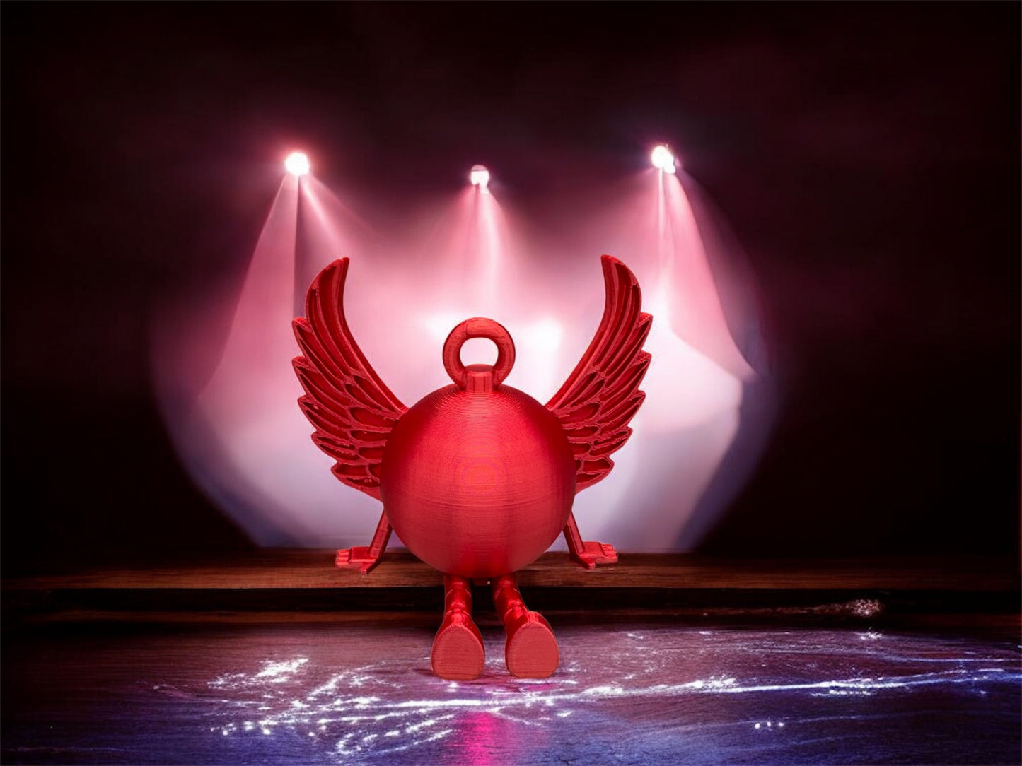 3D Druck Dekoration " Weihnachtskugel mit Flügel und beweglichen Beinen "