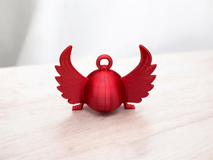 3D Druck Dekoration " Weihnachtskugel mit Flügel und beweglichen Beinen "