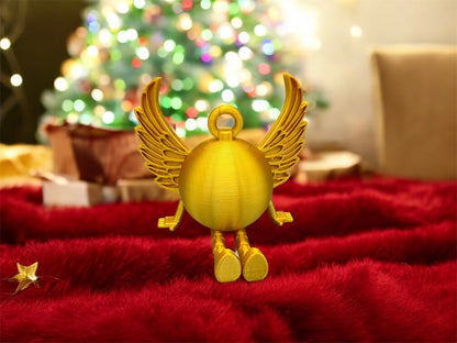 3D Druck Dekoration " Weihnachtskugel mit Flügel und beweglichen Beinen "