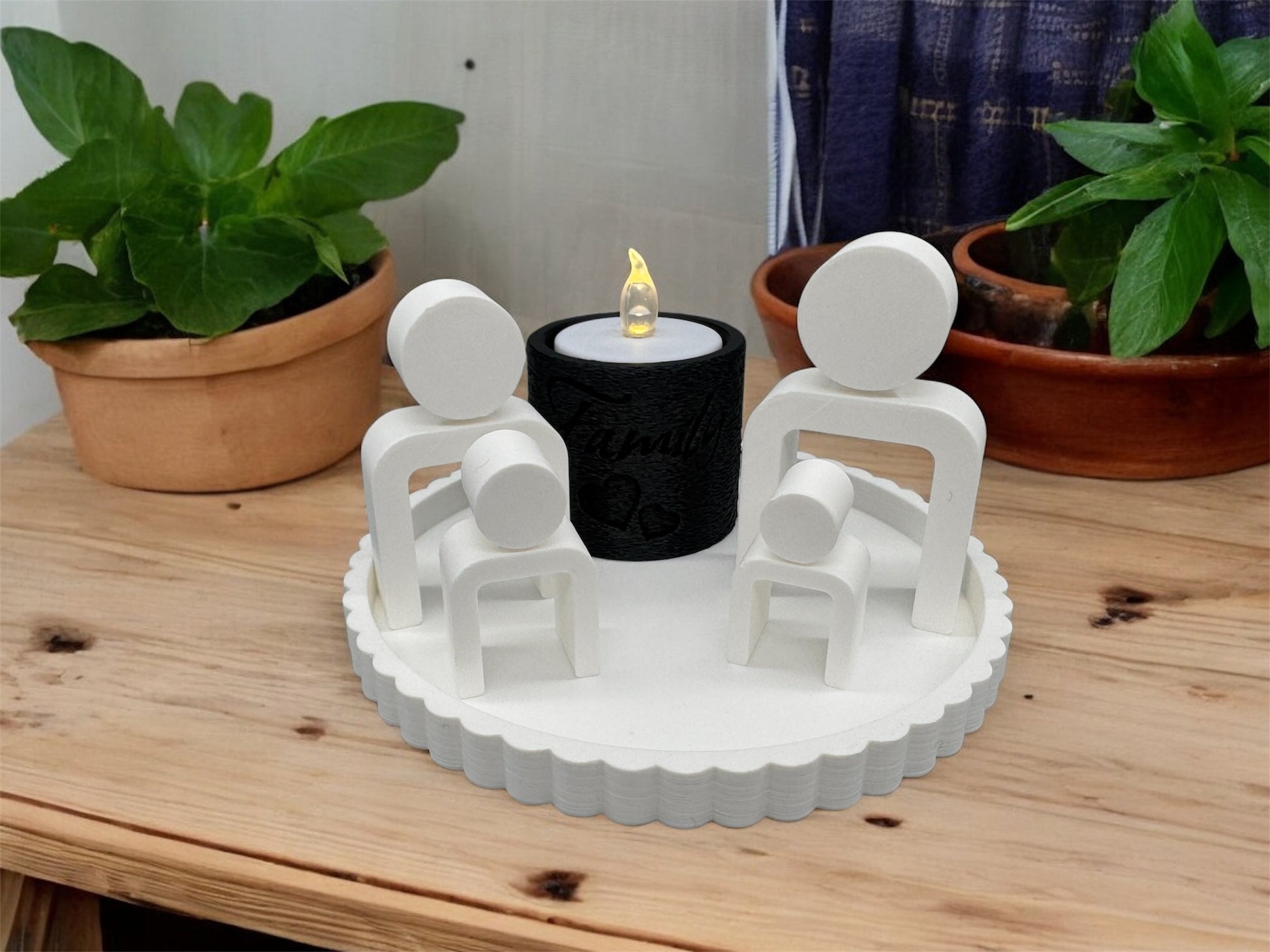 3D Druck Family Schriftzug - Teelichthalter stimmungsvoll - fks-design
