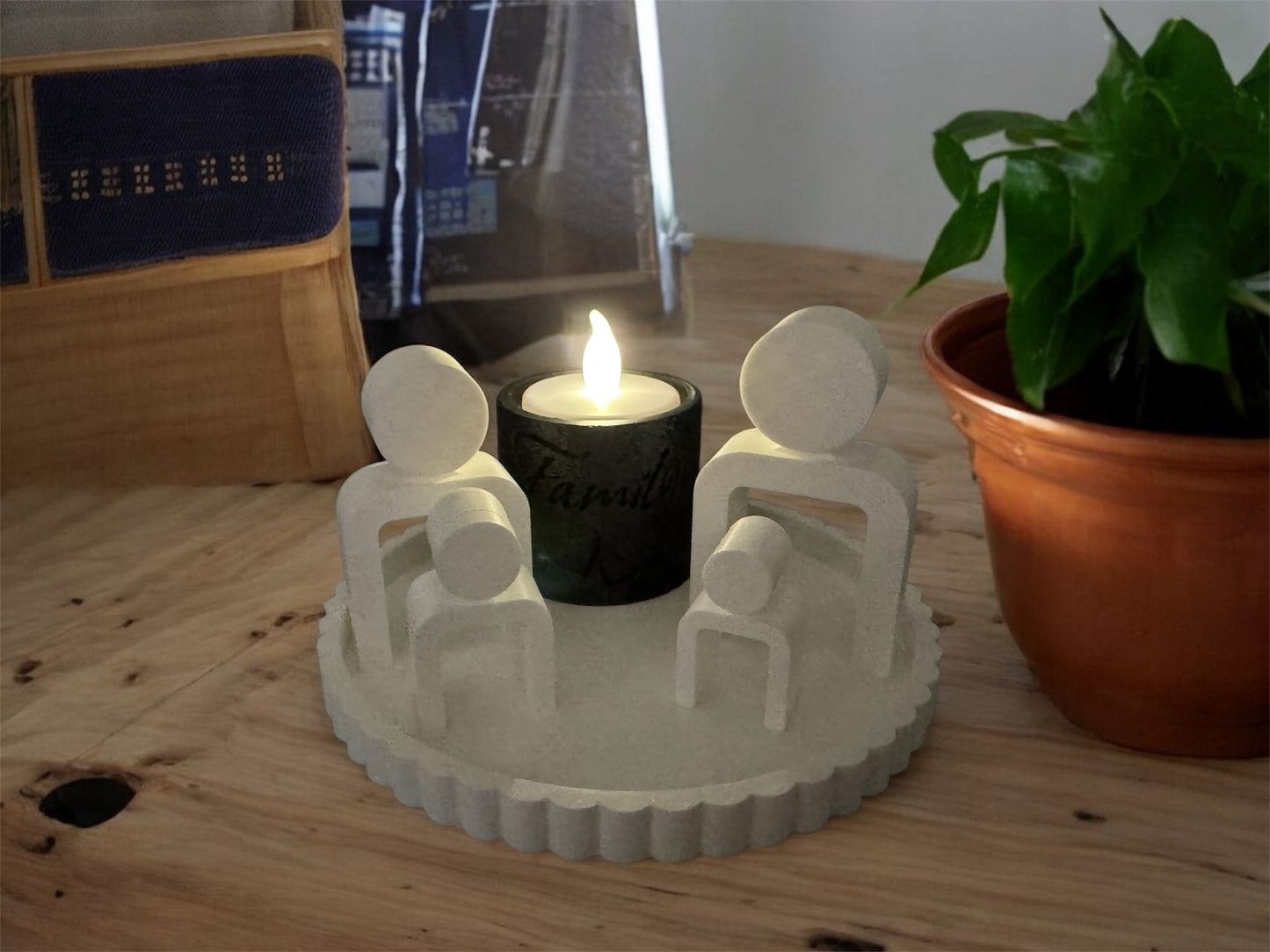 3D Druck Family Deko Set - LED Teelichthalter elegant - fks-design
