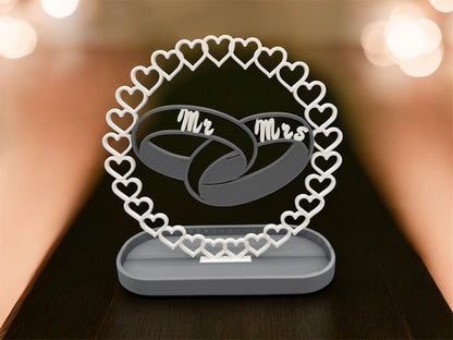 3D-Druck Dekoration Mr. & Mrs. mit Tablet von fks-design - Hochzeit Deko Silber/Weiß
