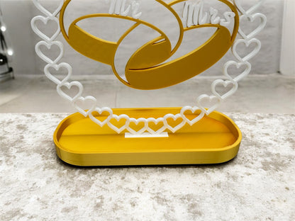 3D-Druck Dekoration Mr. & Mrs. mit Tablet von fks-design - Hochzeit Aufsteller mit Eheringen
