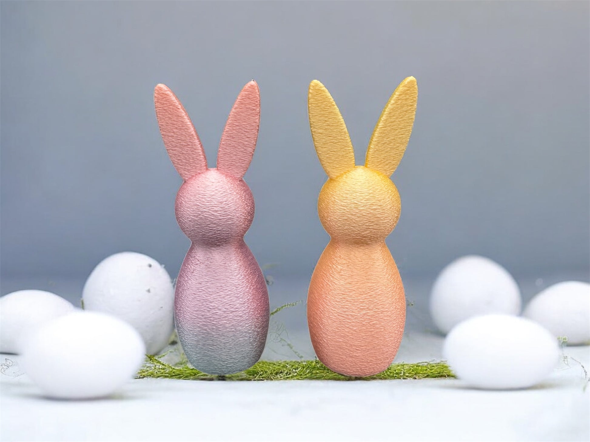 3D Druck Hase mit Herz – Detailansicht eingedrücktes Herz-Symbol und Fuzzy Oberfläche von fks-design
