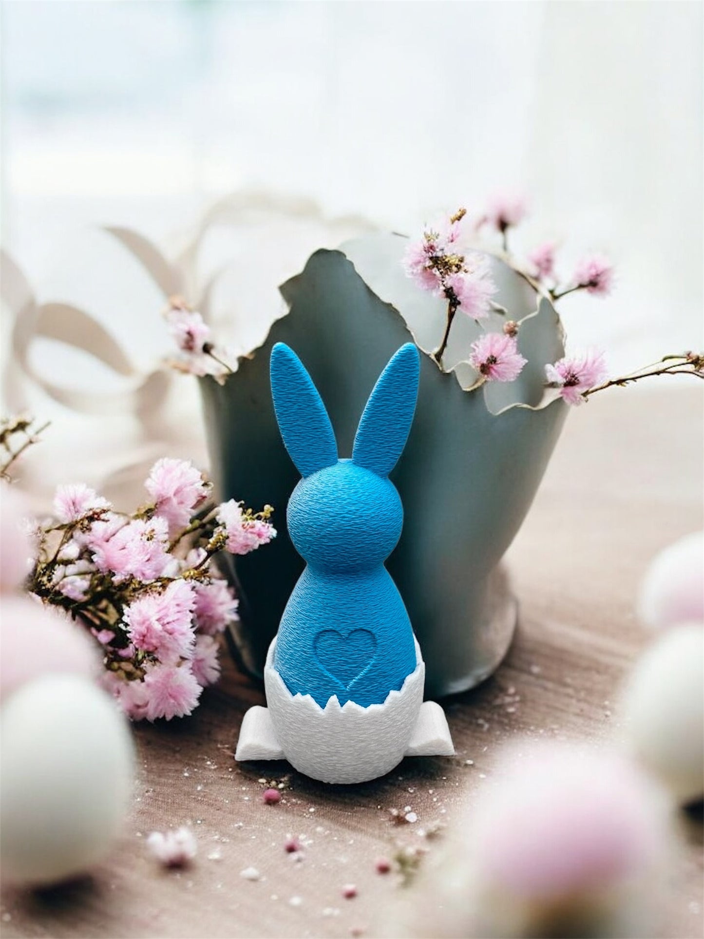 3D Druck Hase in der Eierschale Variante stehende Ohren – Osterdeko PLA von fks-design
