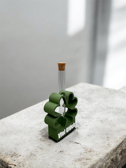 3D Druck Kleeblatt Viel Glück – Detailansicht Reagenzglas mit Korken von fks-design
