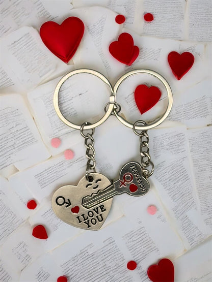 Metall Partner Schlüsselanhänger Schlüssel zu meinem Herzen von fks-design - romantisches Valentinstag Geschenk für Paare
