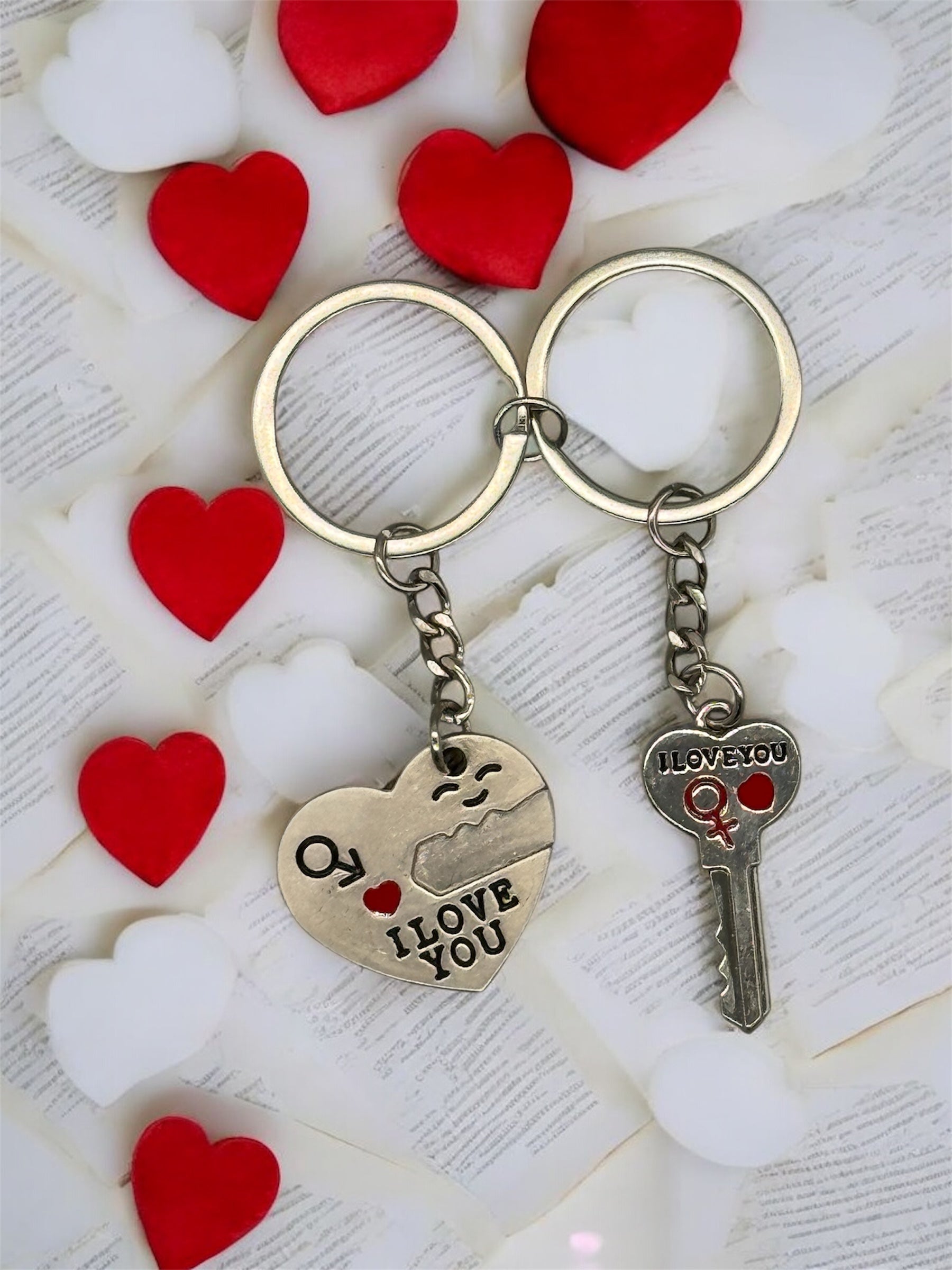 Metall Partner Schlüsselanhänger Schlüssel zu meinem Herzen von fks-design - liebevolles Pärchen Geschenk

