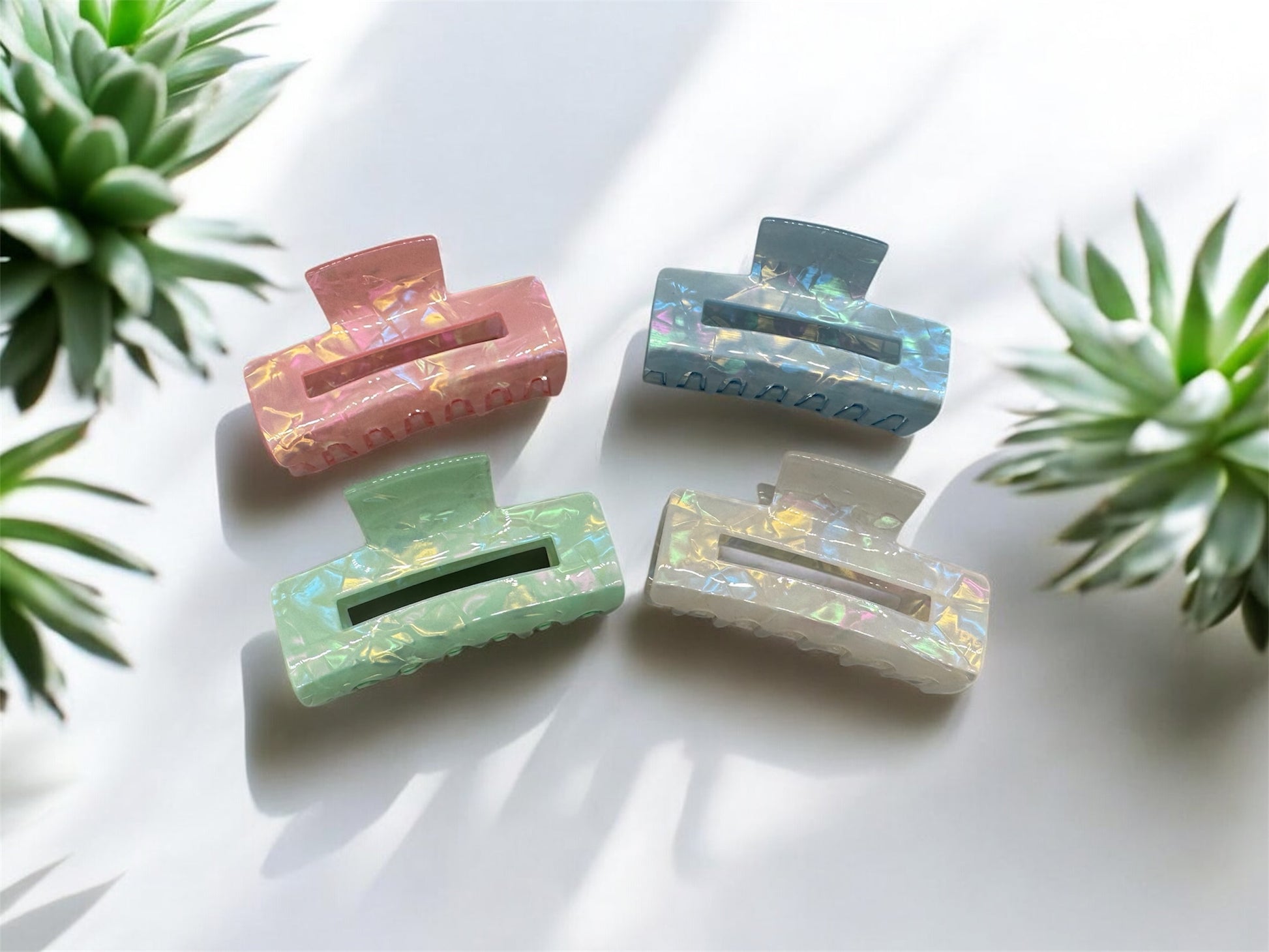 Haarklammer Shiny mit holografischem Effekt – Übersicht aller 4 Farben von fks-design
