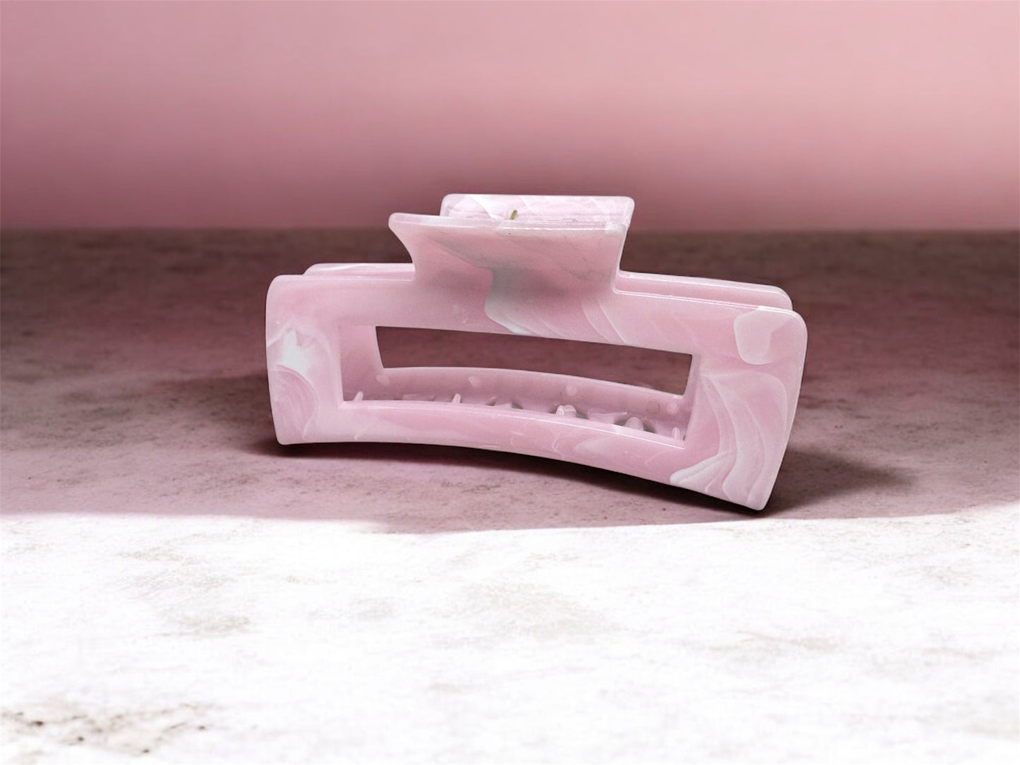 B-Ware Marmorierte Haarklammer Boomer – Farbe Rosa, stilvoller Marmor-Look von fks-design
