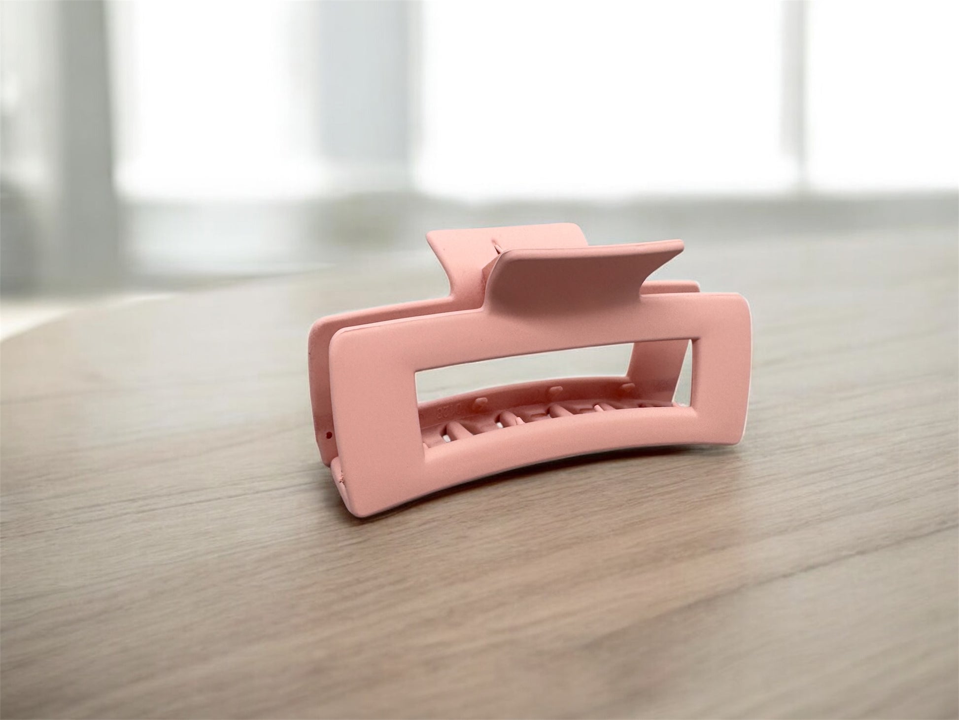 Rechteckige Soft Touch Haarklammer – Farbe Rosa von fks-design
