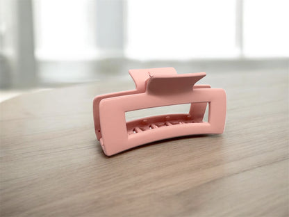 Rechteckige Soft Touch Haarklammer – Farbe Rosa von fks-design

