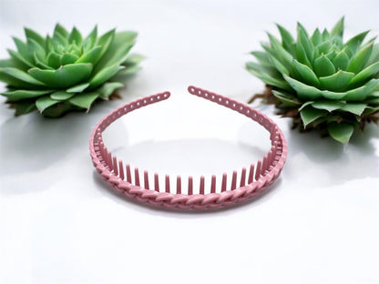 Modischer Haarreif in Kettenglieder-Optik – Farbe Rosa von fks-design
