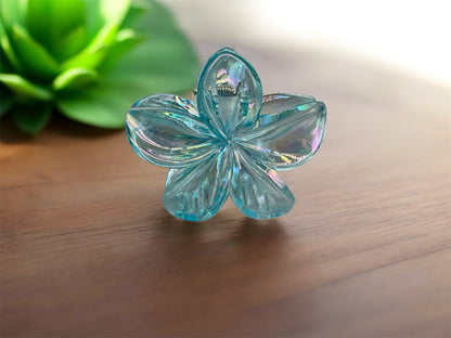 Blüten-Haarklammer Crystal Bloom – Farbe Blau, sommerlich & leicht von fks-design
