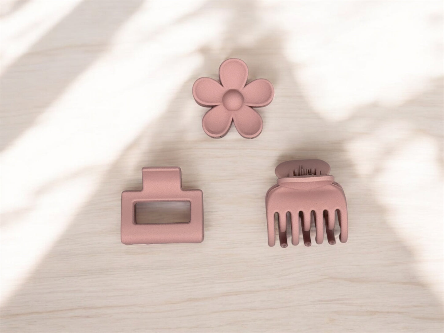 3er Set Soft Touch Haarklammern – Farbe Rosa, sicherer Halt für jeden Look von fks-design
