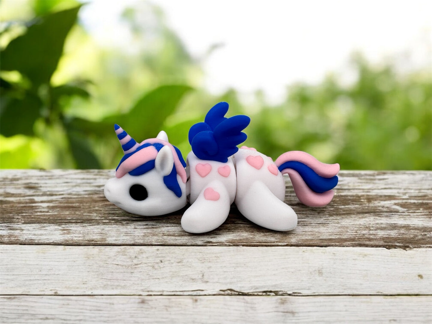 Flexi Herz Einhorn Detailansicht Flügel 3D-Druck Fidget Toy - fks-design
