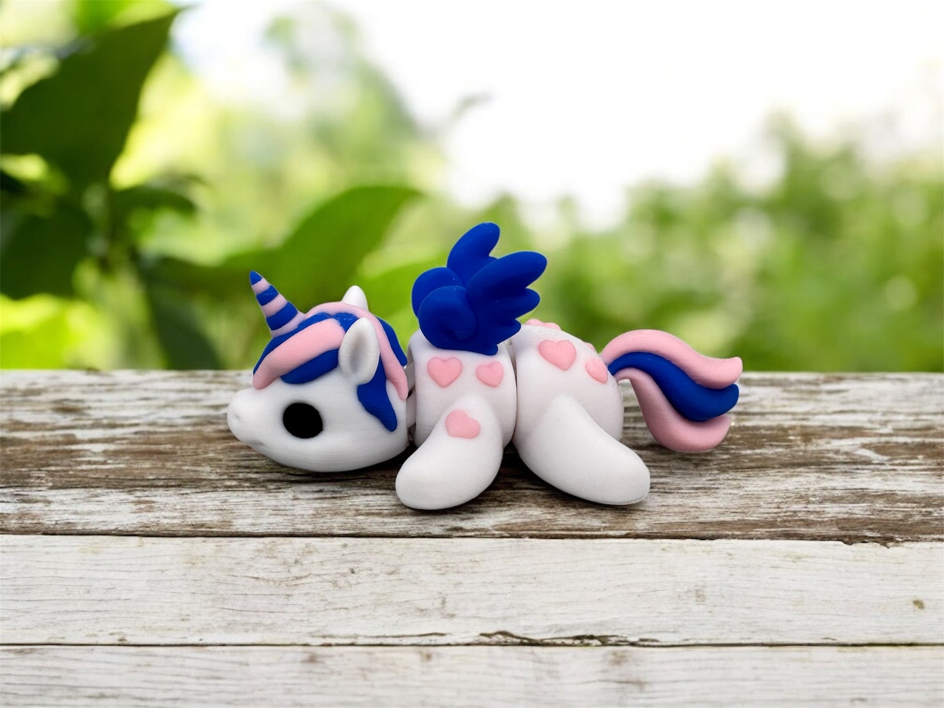 Flexi Herz Einhorn Detailansicht Flügel 3D-Druck Fidget Toy - fks-design
