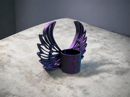 LED Teelichthalter Engelsflügel fks-design - Seitenansicht Silk PLA Farbverlauf

