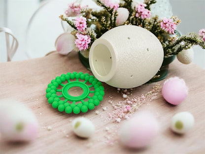 3D Druck Punkteei Teelichthalter – Detailansicht filigrane Lochstruktur mit Lichtschein von fks-design
