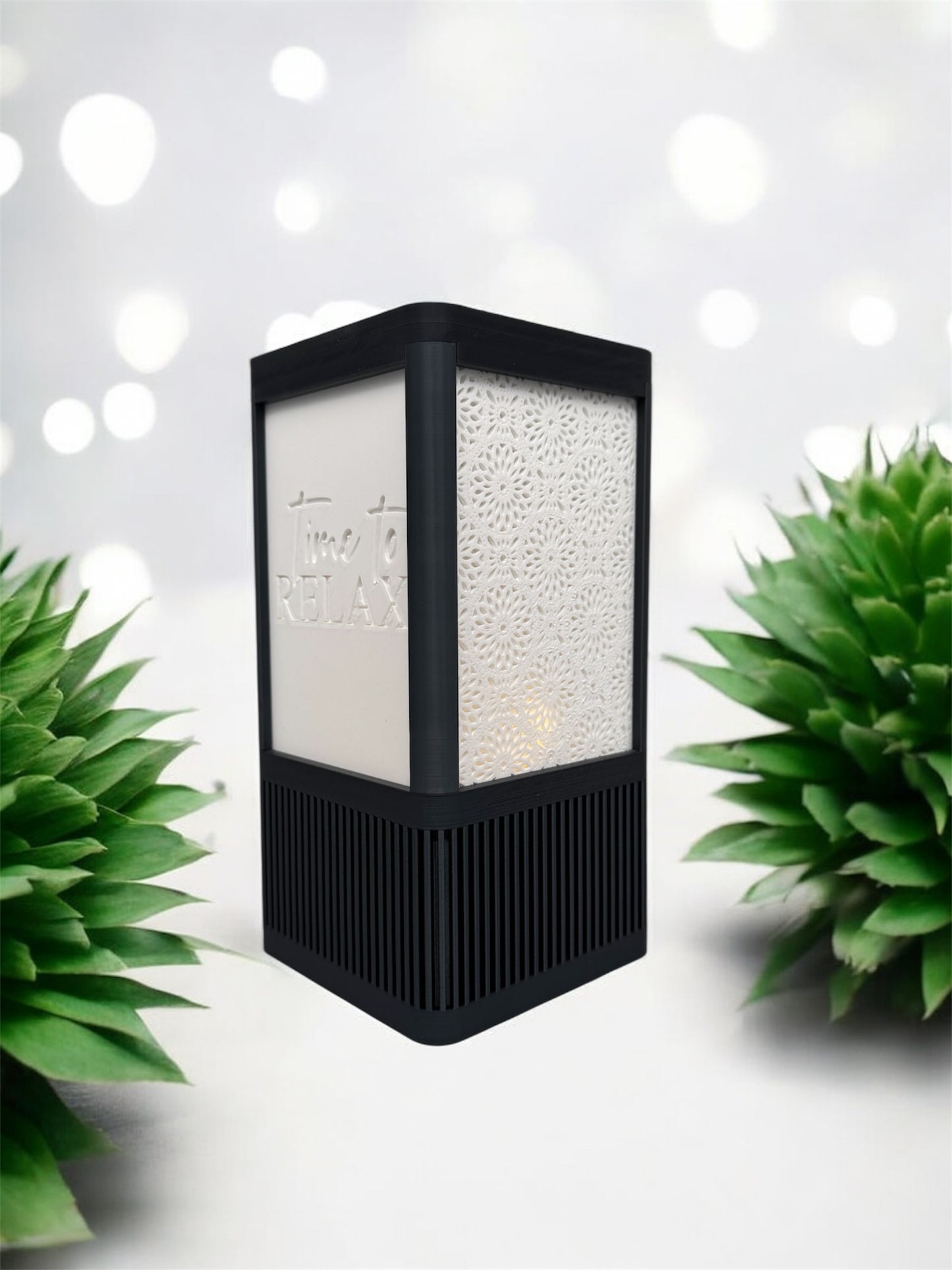 LED Relax Lampe 3D Druck von fks-design - Moderne Stimmungslampe Schwarz-Weiß
