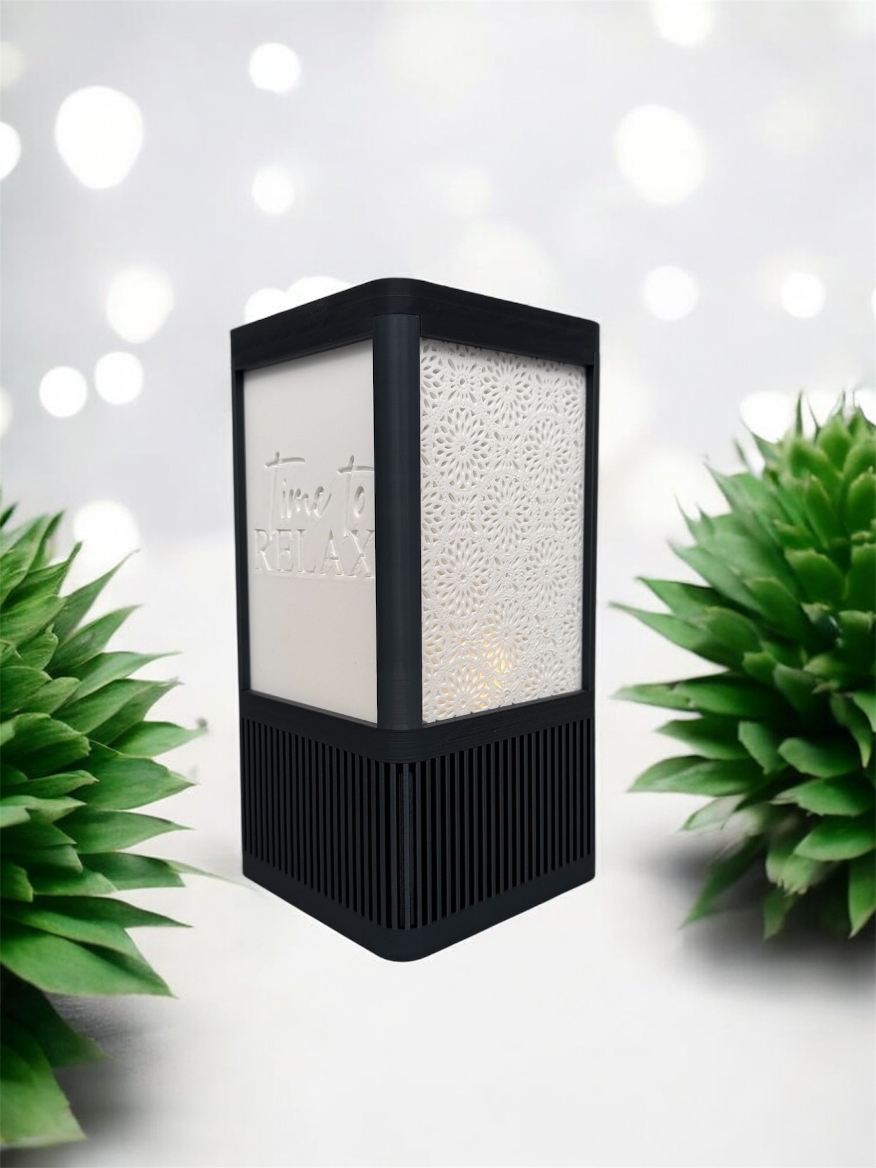 LED Relax Lampe 3D Druck von fks-design - Moderne Stimmungslampe Schwarz-Weiß

