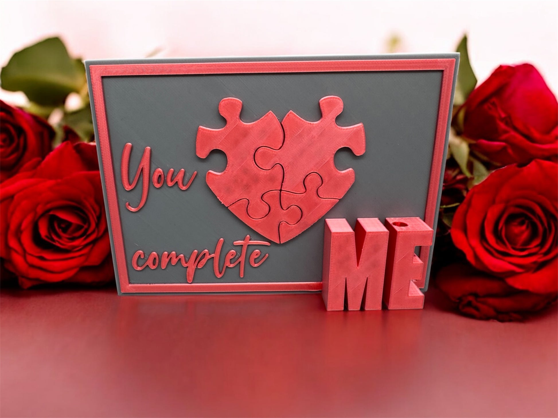 3D-Druck Postkarte You Complete Me von fks-design - romantische Grußkarte Valentinstag
