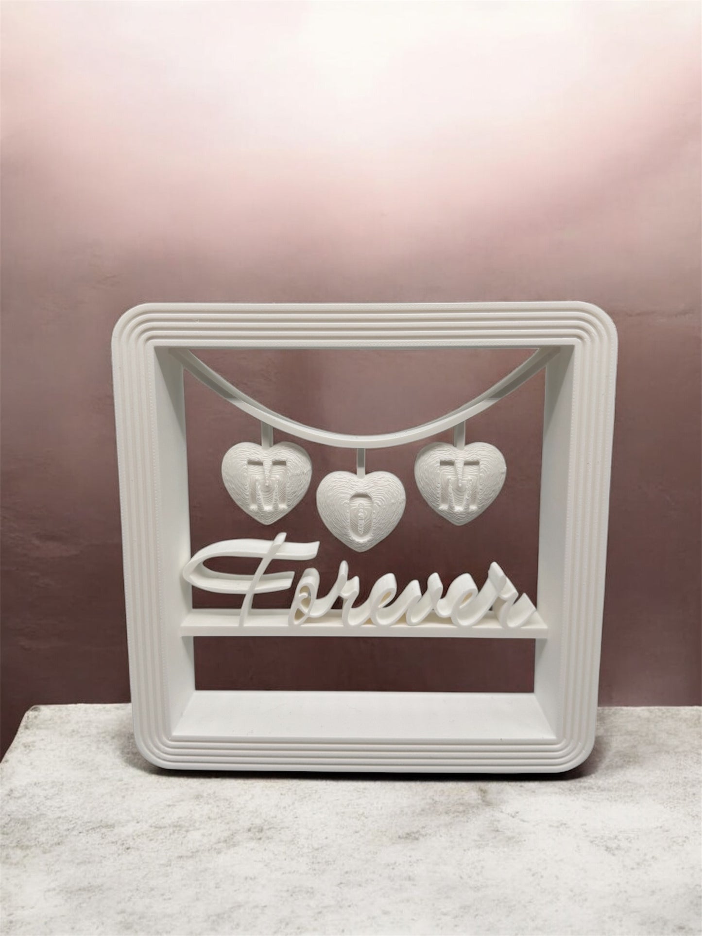 3D-Druck Aufsteller Mom Forever von fks-design - Muttertag Geschenk Deko Weiß
