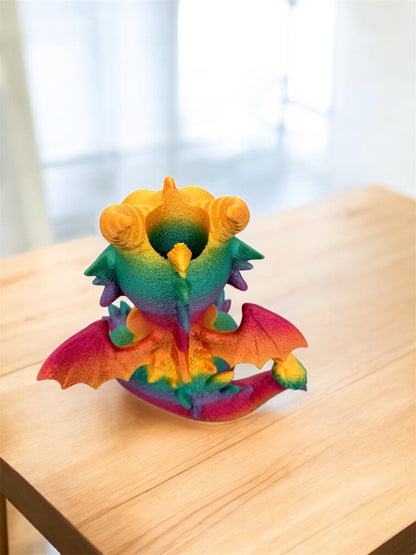 Stiftehalter Drache 3D-Druck Silk-PLA Detailansicht Schuppen Glanzeffekt von fks-design
