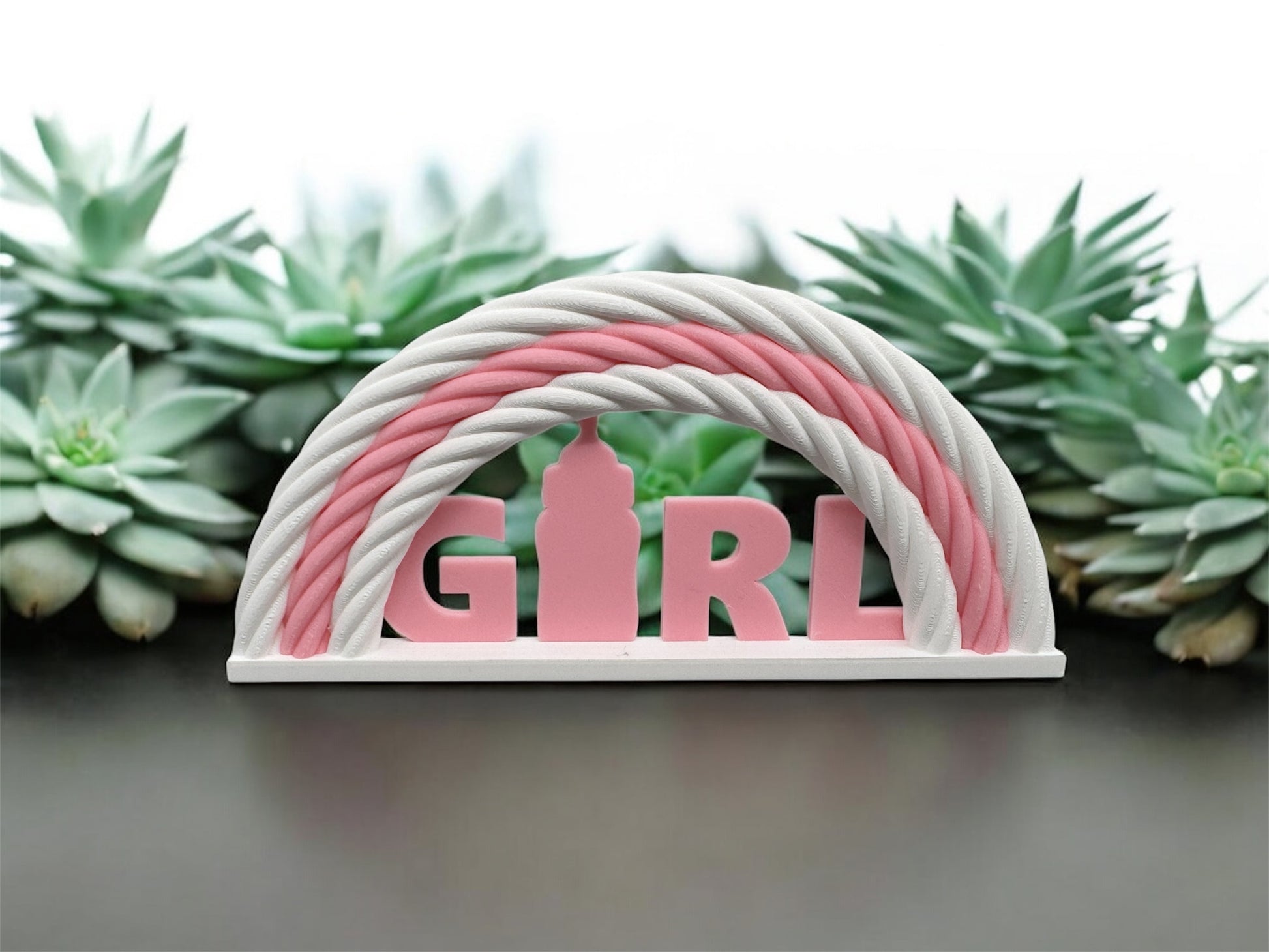 3D Druck Aufsteller Girl – Babydeko in Rosa von fks-design
