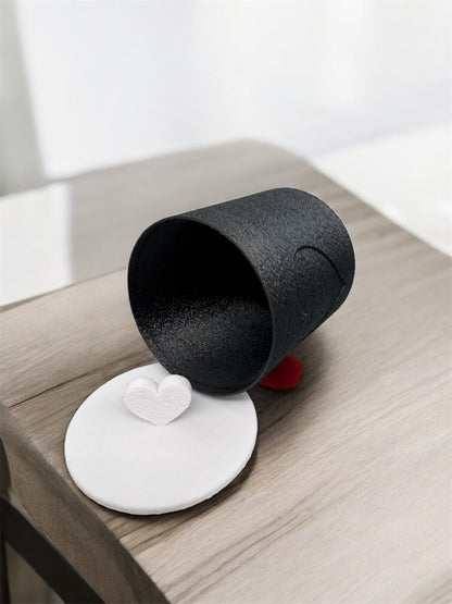 3D-Druck Herz Dose mit Deckel Schwarz/Weiß von fks-design - liebevolle Schmuck Aufbewahrung
