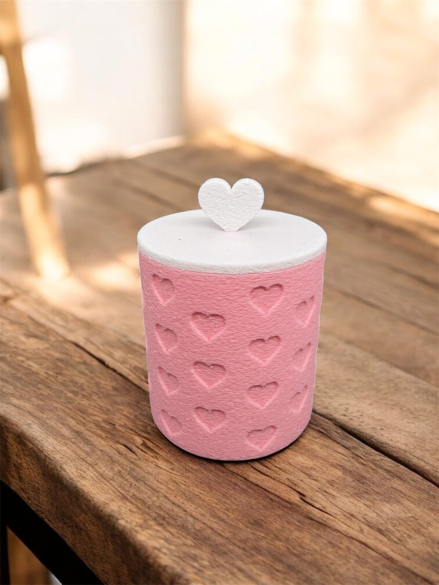 3D-Druck Herzchen Dose mit Deckel Rosa/Weiß von fks-design - süße Aufbewahrung
