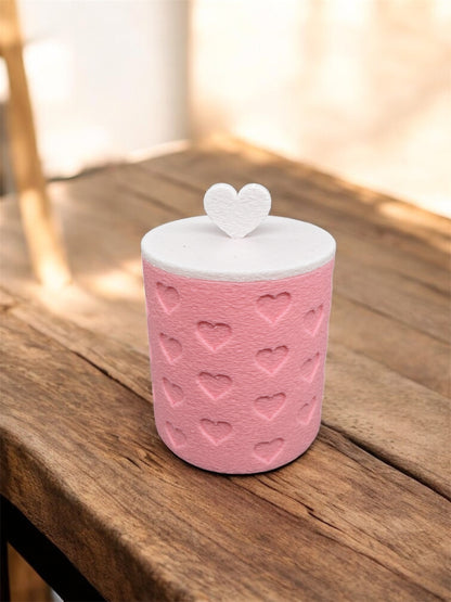 3D-Druck Herzchen Dose mit Deckel Rosa/Weiß von fks-design - süße Aufbewahrung
