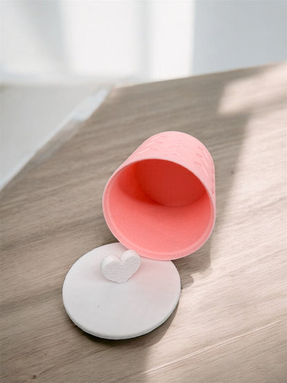 3D-Druck Herzchen Dose mit Deckel Rosa/Weiß von fks-design - romantische Schmuck Aufbewahrung
