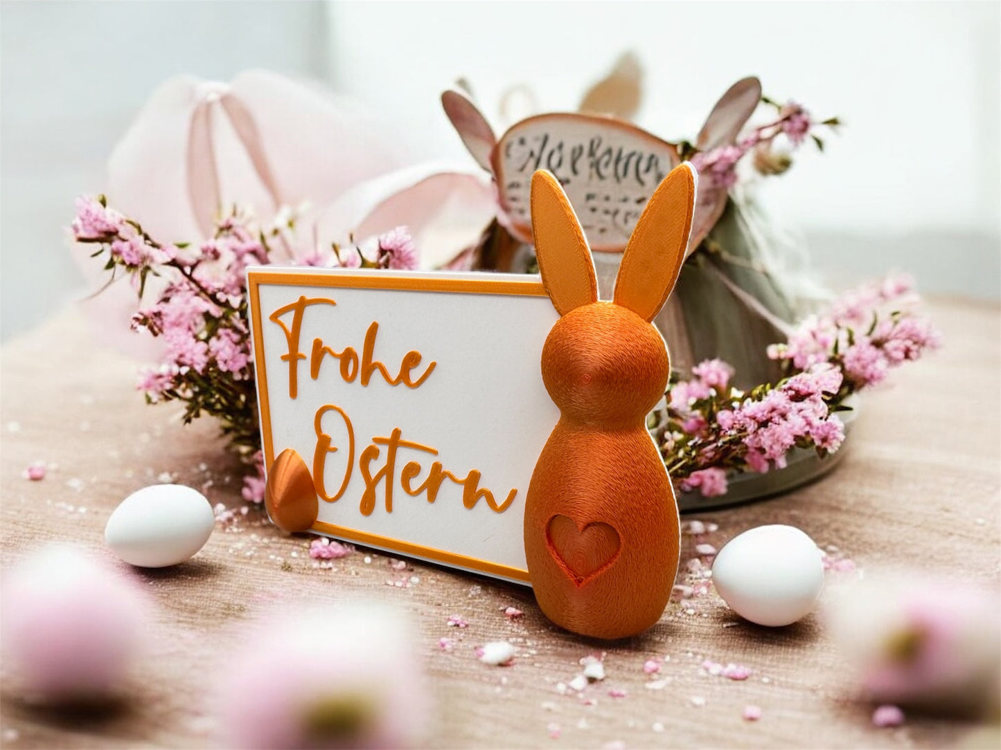 3D-Druck Postkarte Frohe Ostern von fks-design - kreative Oster Grußkarte mit Osterhase
