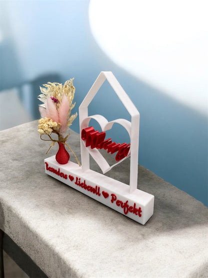 3D-Druck Aufsteller Mama mit Trockenblumen von fks-design - liebevolle Dekoration für Mama
