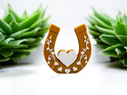 3D Druck Hufeisen mit Herz - Glücksbringer Dekoration - fks-design