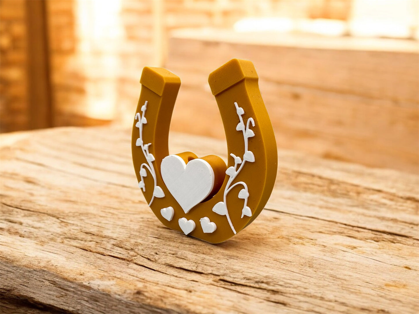 3D Druck Hufeisen Herz - Geschenk Glücks-Symbol - fks-design