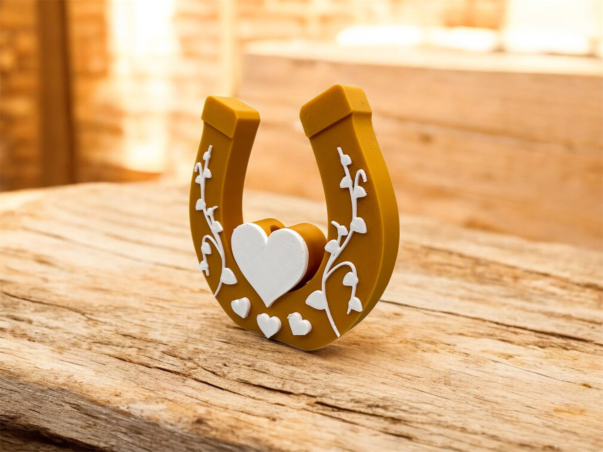 3D Druck Hufeisen Herz - Geschenk Glücks-Symbol - fks-design
