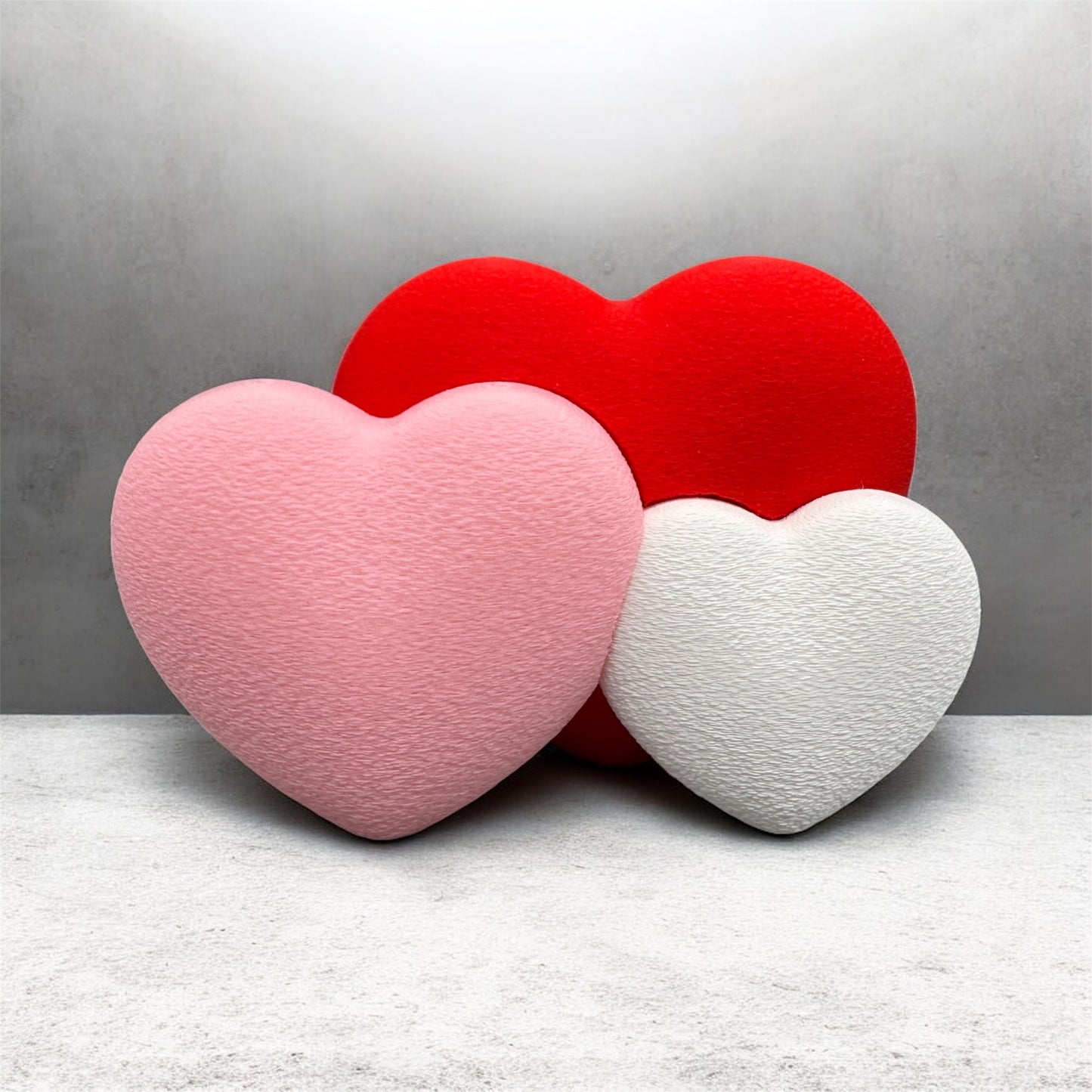 3D Druck Herz Trio Rot - Dekofigur romantisch Geschenk - fks-design