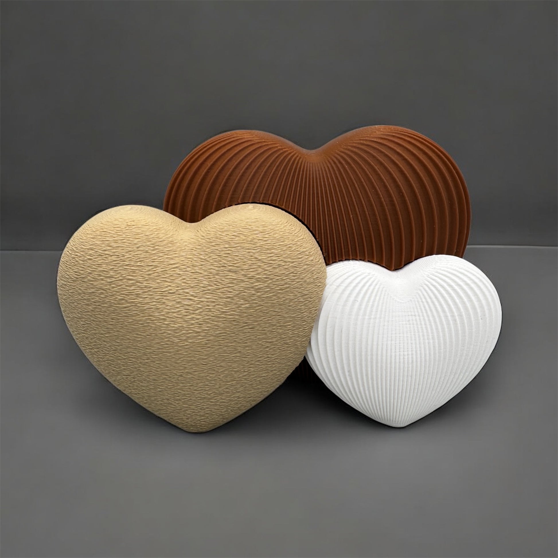 3D Druck Herz Trio - Dekofigur romantisch Geschenk - fks-design