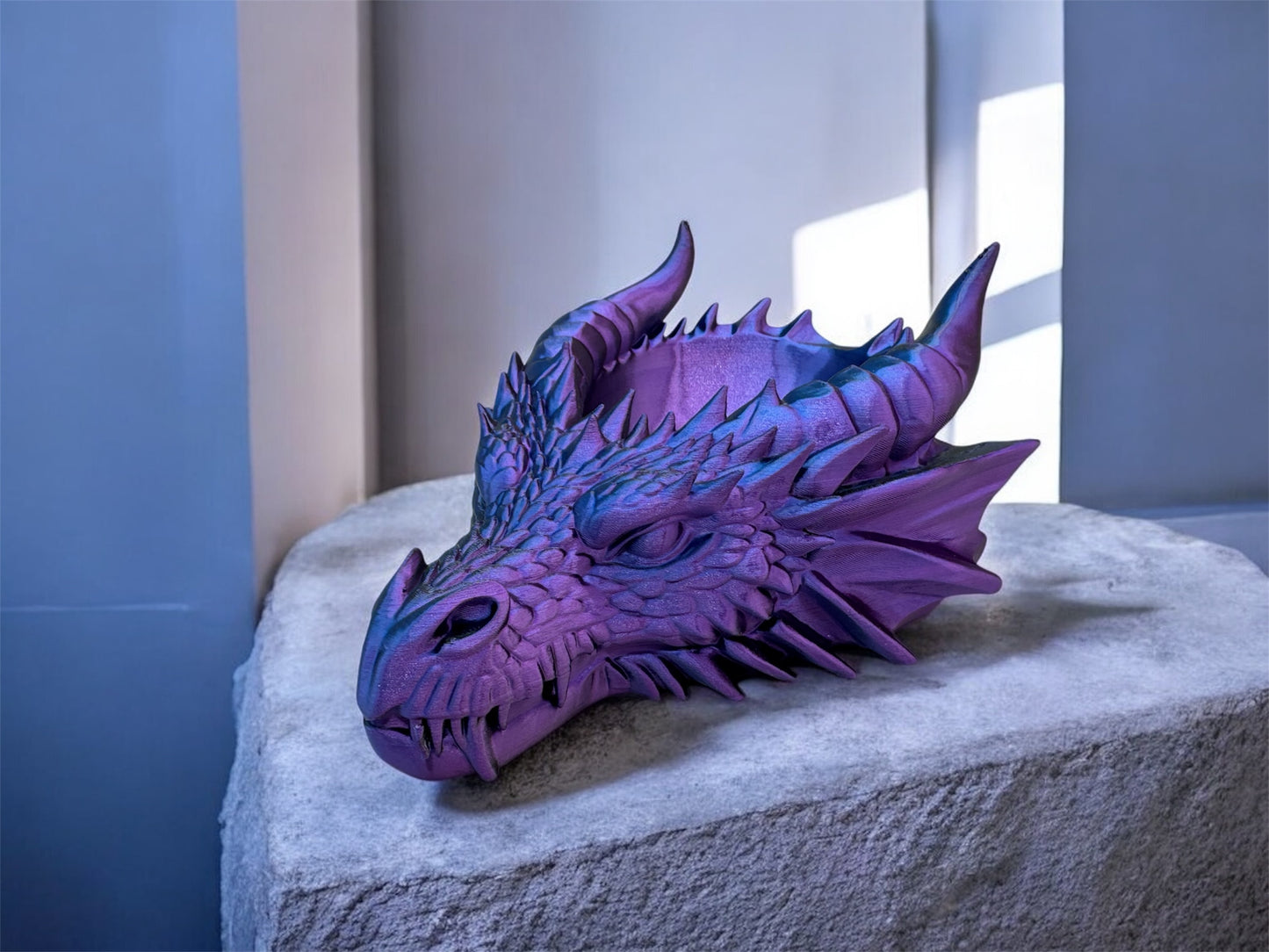 3D-Druck Drachenkopf Ablage von fks-design - mystisches Schmuck & Schlüssel Tablett Silk PLA
