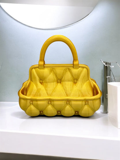 3D-Druck Ablage Gesteppte Tasche Gold von fks-design - luxuriöser Organizer für Accessoires
