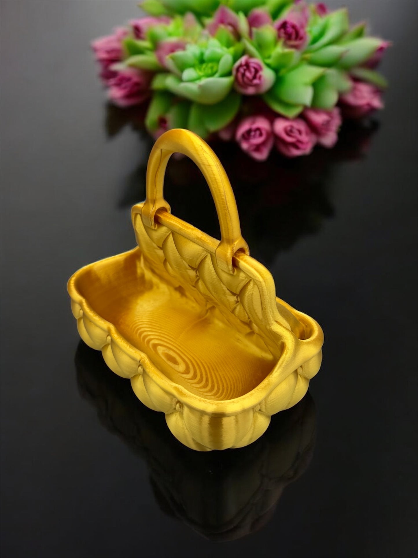 3D-Druck Ablage Gesteppte Tasche Gold von fks-design - stilvolle Aufbewahrung im Handtaschen-Design
