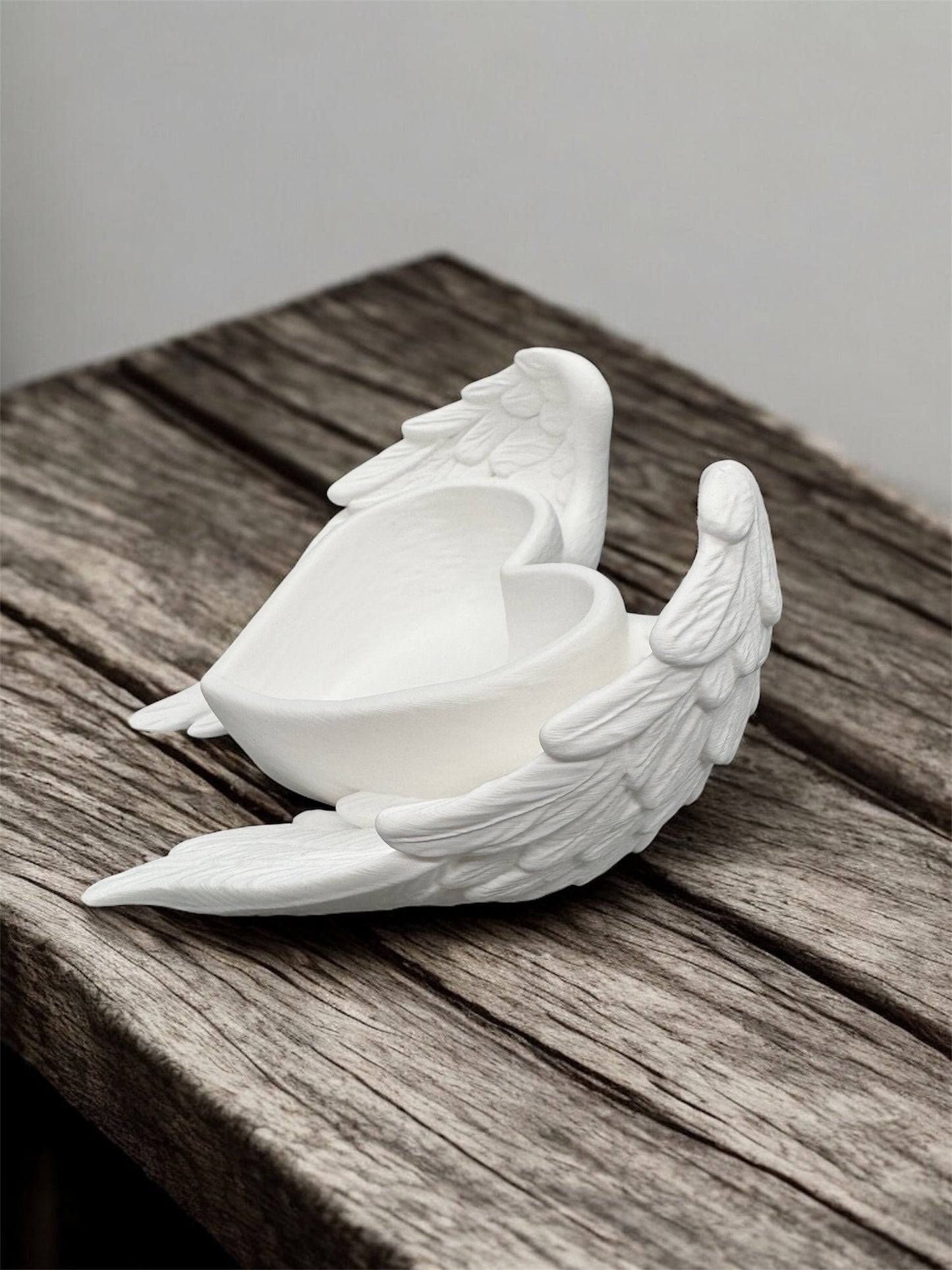 Herzschale mit Engelsflügeln 3D-Druck Ablage Weiß von fks-design - romantische Herzform Dekoration
