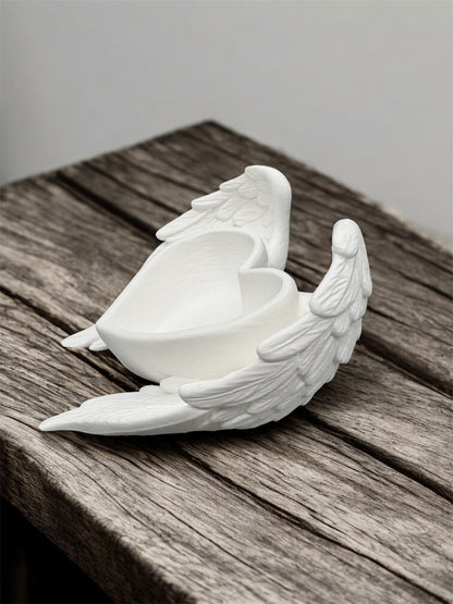 Herzschale mit Engelsflügeln 3D-Druck Ablage Weiß von fks-design - romantische Herzform Dekoration
