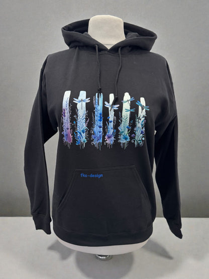 Unisex Hoodie Wiesenflair Gr. M schwarz mit DTF-Druck Vorderansicht von fks-design
