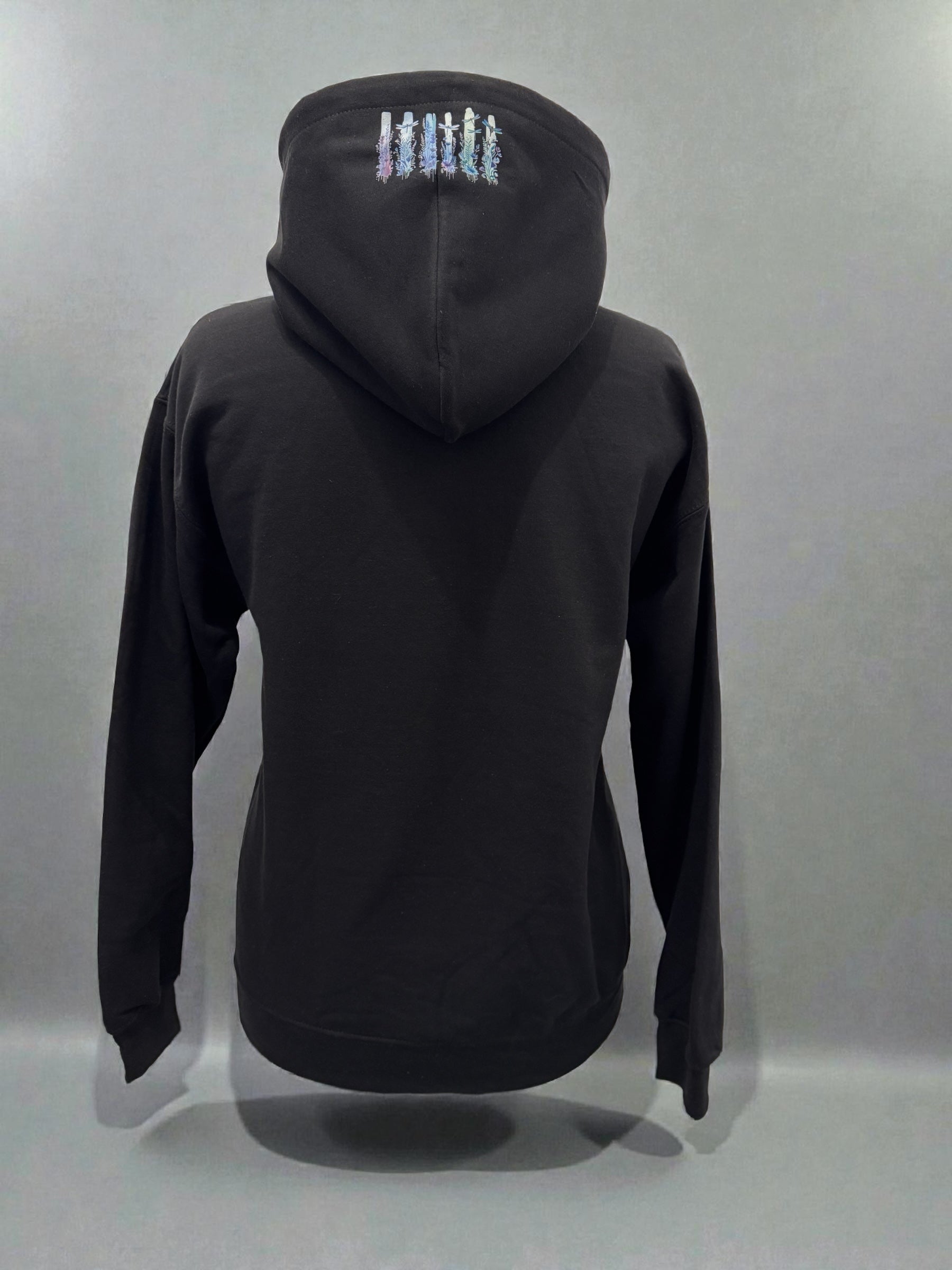 Unisex Hoodie Wiesenflair Gr. M schwarz mit DTF-Druck Detailansicht von fks-design

