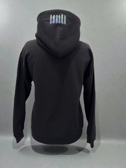 Unisex Hoodie Wiesenflair Gr. M schwarz mit DTF-Druck Detailansicht von fks-design
