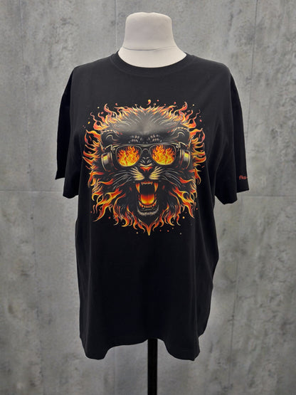 Unisex T-Shirt Fire Lion feuriges Löwen Motiv-Shirt Vorderseite von fks-design
